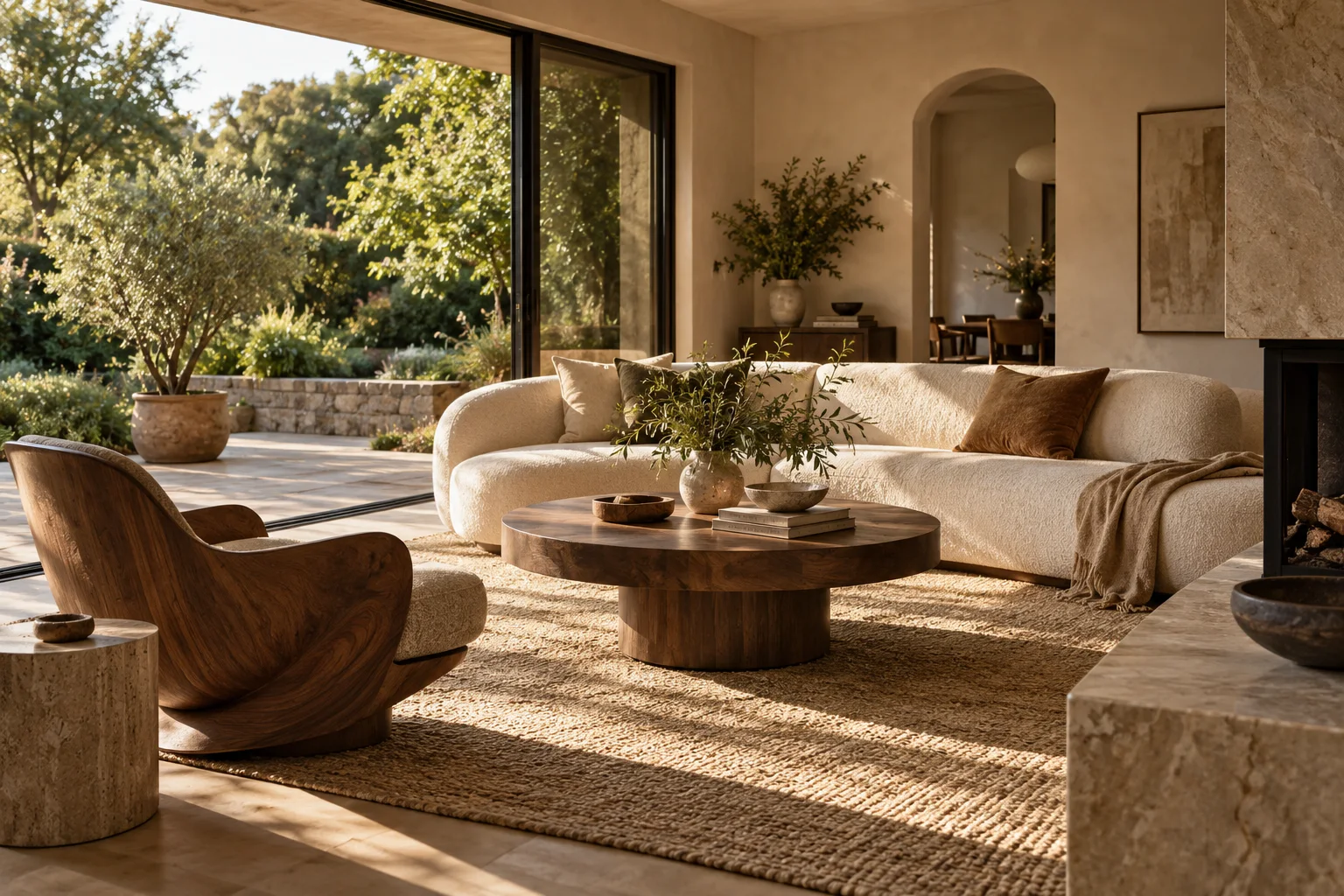 A sunlit home opening onto a garden